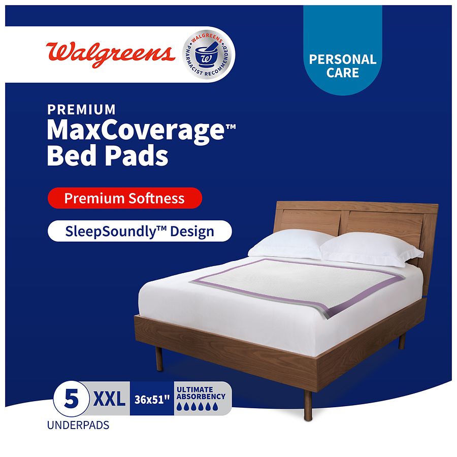 medaillewinnaar Behoren George Stevenson Walgreens Premium MaxCoverage Bed Pads XXL, 36 x 51 inches | Walgreens