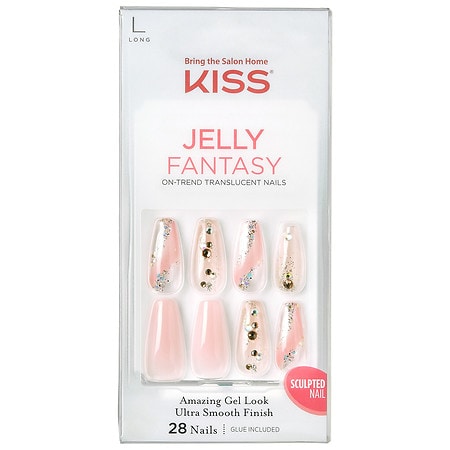 Kiss Jelly Fantasy Sculpted Gel Nails, Pink | Walgreens