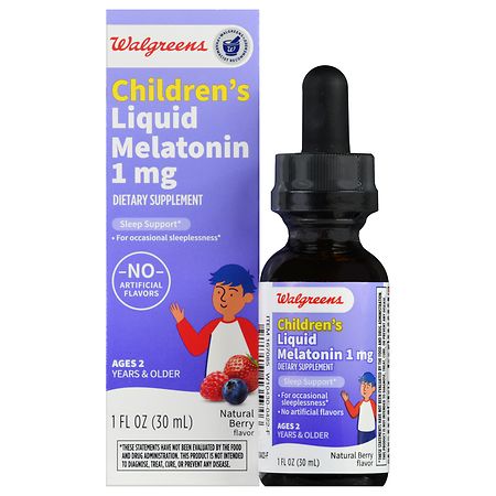 Walgreens Children's Liquid Melatonin 1 mg Natural Berry