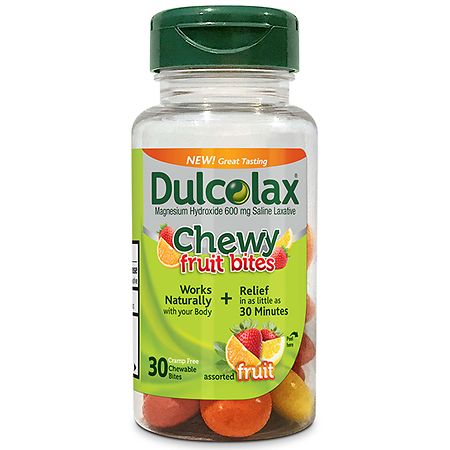 Dulcolax Chewy Fruit Bites, Saline Laxative Assorted Fruit