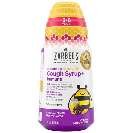Zarbee's Children's Daytime Cough Syrup + Immune, 2-6 Years Natural Mixed Berry