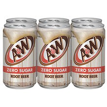 A&w Zero Sugar Root Beer Soda, Mini Cans 