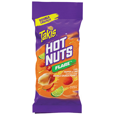 Takis Hot Nuts Flare Double Crunch Peanuts Chili Pepper & Lime
