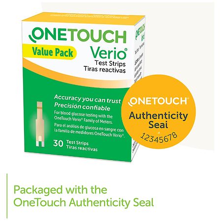 OneTouch Verio Test Strips for Diabetes Value Pack - 90 Count | Diabetic  Test Strips for Blood Sugar Monitor | Home Self Glucose Testing | 3 Boxes,  30