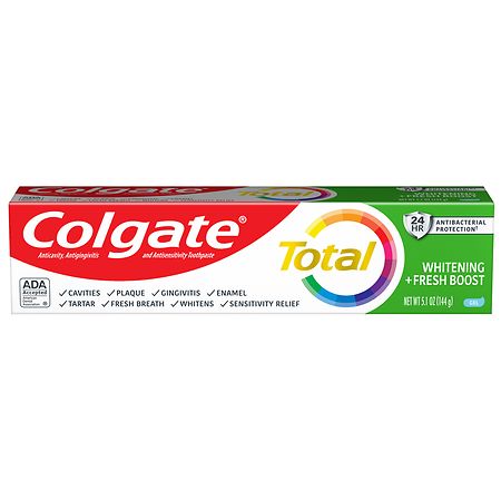 Colgate Total Whitening + Fresh Boost Toothpaste Gel Mint