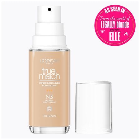 L'Oreal Paris True Match Super-Blendable Foundation medium coverage, N3, Light Medium, 1 fl oz | CVS