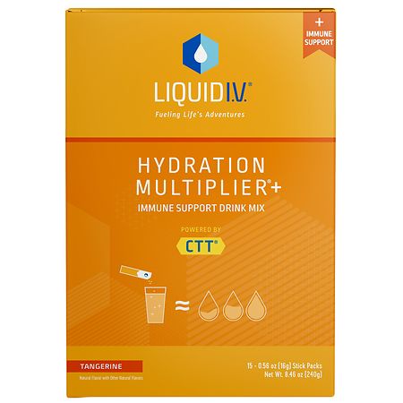 Liquid I.V.® Tangerine Hydration Multiplier® +Immune Support Powdered Electrolyte Drink Mix 15 Count Packets