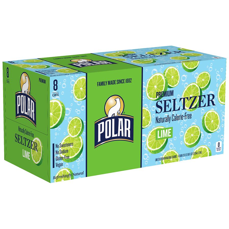 Polar Seltzer Water Lime, Cans