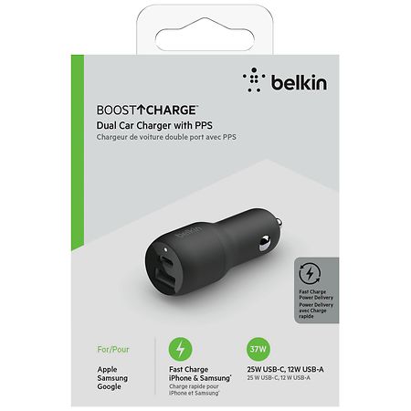 Belkin USB-Ladegerät »Dual USB-C Kfz-Ladegerät Power Delivery, 37W