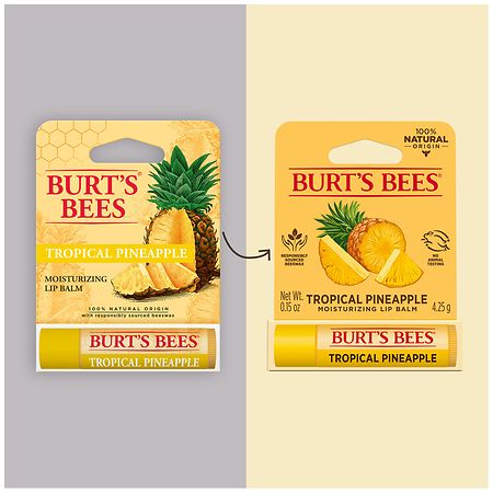 Burt's Bees Lip Balm, Natural Origin Lip Care Tropical Pineapple