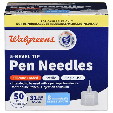 Walgreens 5-Bevel Tip Pen Needles 31G/ 8mm