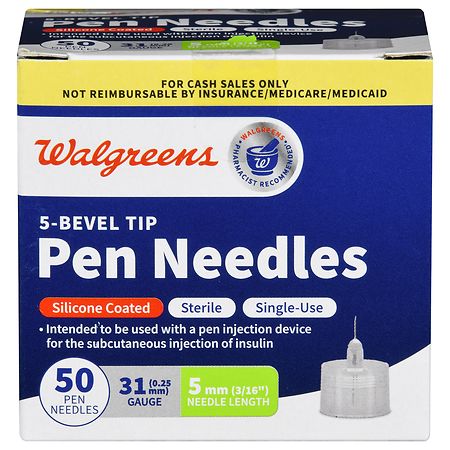 Walgreens 5-Bevel Tip Pen Needles