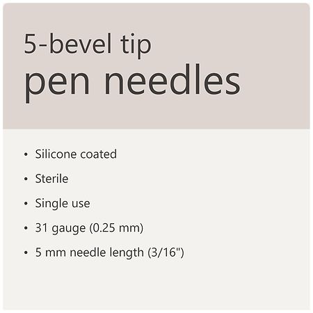 Walgreens 31g 5-Bevel Tip Pen Needles - 50 ct