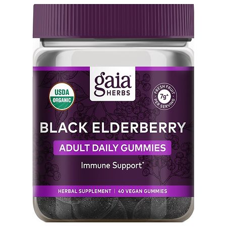 Gaia Herbs Black Elderberry Adult Daily Gummies