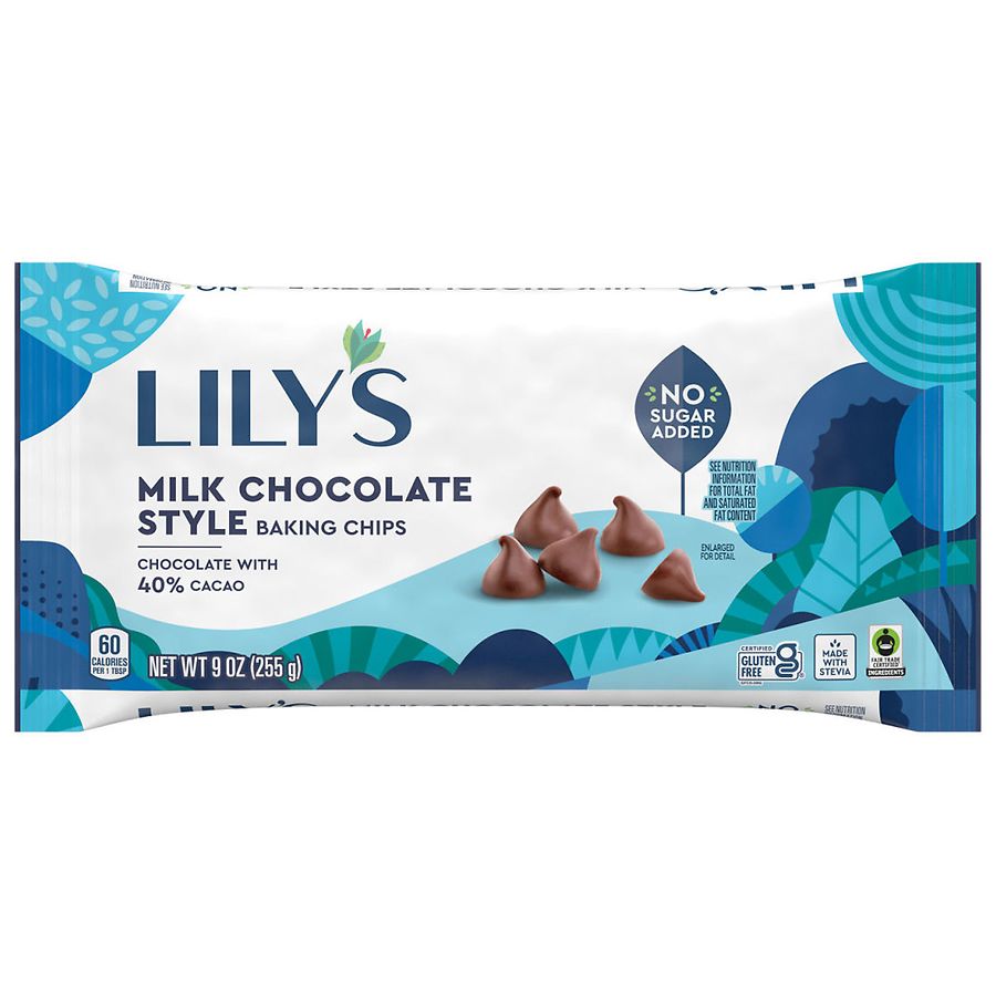 Lily's No Sugar Added, Baking Chips, Bag Milk Chocolate Style | Walgreens