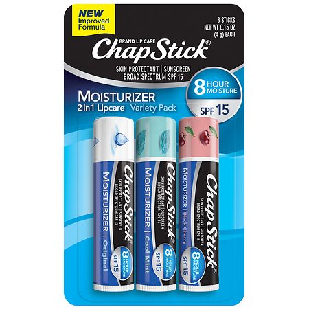 Chapstick Ultra Lip Balm Moisturizer Set Cool Mint, Black Cherry