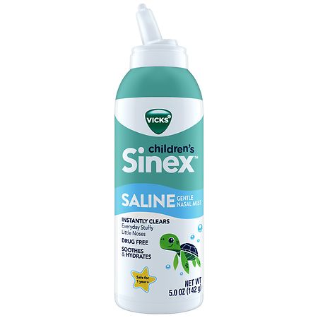 Vicks Sinex Children's Saline Nasal Spray, Drug Free Ultra Fine Mist with Hint of Aloe