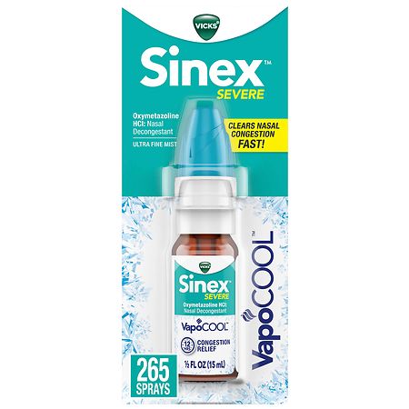 Vicks Sinex Nasal Spray with VapoCOOL, Soothing Vicks Vapors, Decongestant Medicine