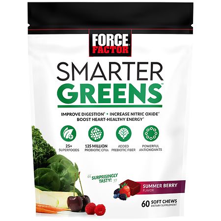Force Factor Smarter Greens Soft Chews Summer Berry