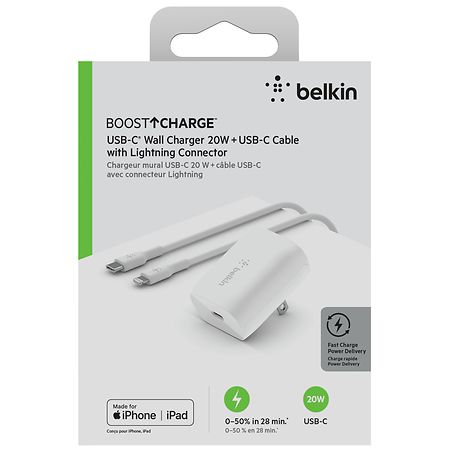 Belkin 20 Watt USB C Wall Fast Charger - pour Apple Cote dIvoire