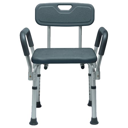 Walgreens Bath Bench with Back & Arms Gray