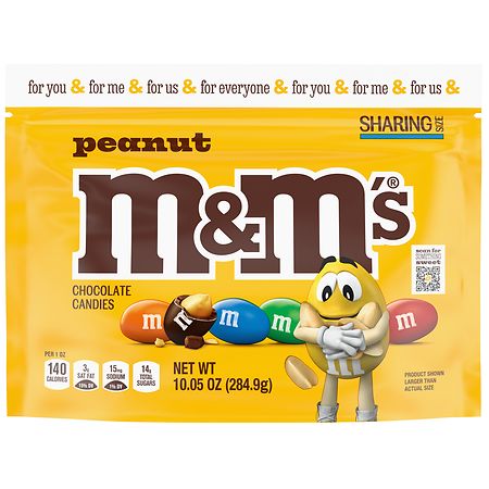 M&M's Peanut Chocolate Candies Fun Size Packets - 3 lb Bulk Bag, Men's