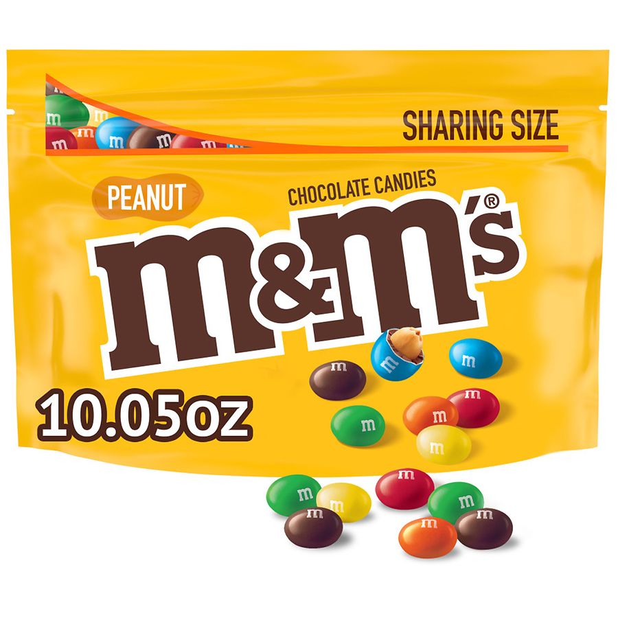M&M'S Peanut Milk Chocolate Candy, Super Bowl Chocolates Party Size, 38 oz  Bag