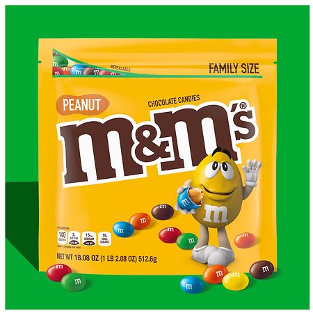 M&M's, Mega Peanut Chocolate Candy Sharing Size, 9.6 Oz. 