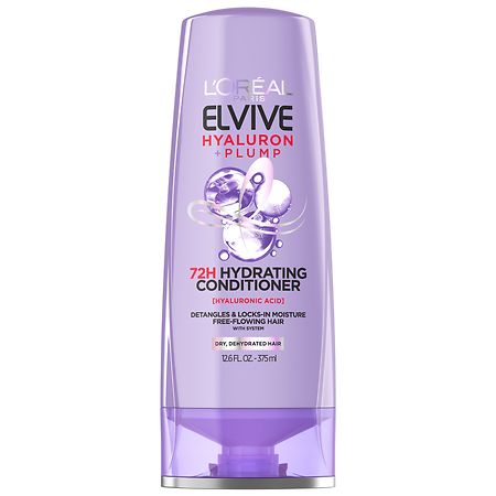 L'Oreal Paris Elvive Hyaluron Plump 72H Hydrating Conditioner, Paraben-Free
