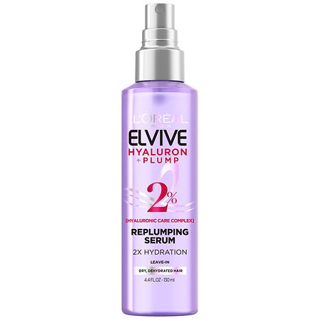 L'oreal Elvive Repluming Serum, 2% Hyaluronic Care Complex, Hyaluron + Plump - 4.4 fl oz