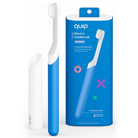 quip Kids 2-Minute Timer Electric Toothbrush Starter Kit with Travel Case Blue