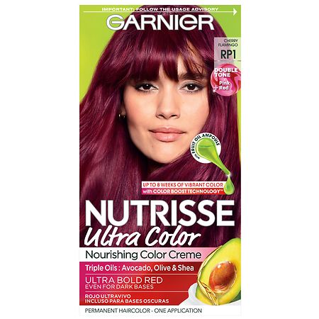 Garnier Nutrisse Ultra Color Nourishing Bold Permanent Hair Color Creme,  Cherry Flamingo (Dark Pink Red) | Walgreens