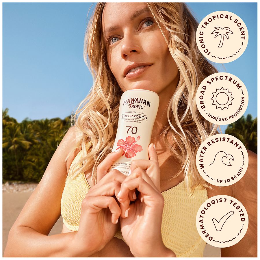 Hawaiian Tropic Sheer Touch SPF 70 Sunscreen Lotion | Walgreens