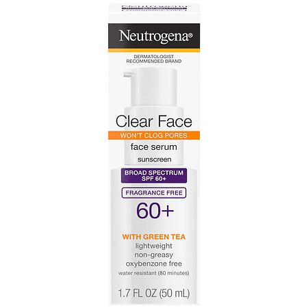 Neutrogena Clear Face Serum Sunscreen With Green Tea SPF 60+