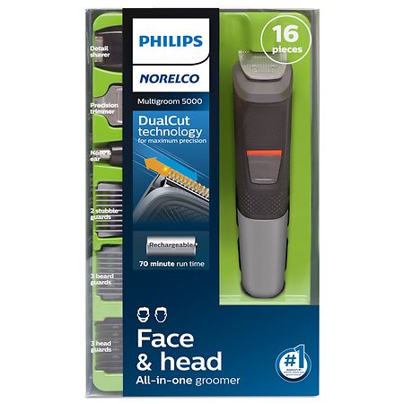 Philips Norelco Multigroom 5000 (MG5910/ 49) 18 Piece Hair Trimmer for Men Silver