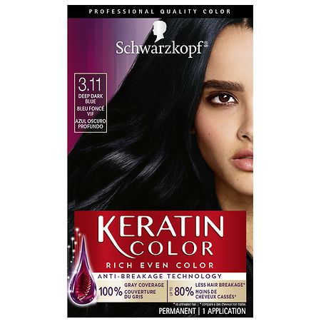 Schwarzkopf Keratin Color Permanent Hair Color Cream,  Deep Dark Blue |  Walgreens