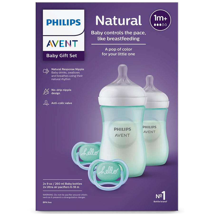 Philips Avent Natural Baby Bottle with Response Nipple Baby Gift Set Teal | Walgreens