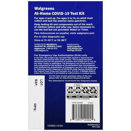 Walgreens At-Home COVID-19 Test Kit