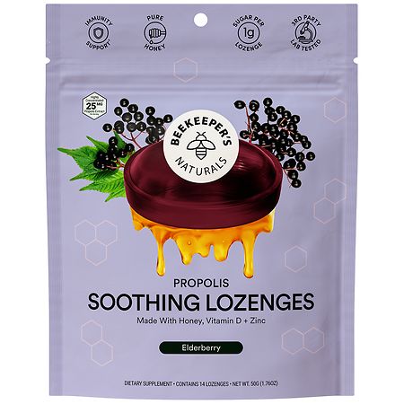 Beekeeper's Naturals B. Soothed Elderberry Lozenges