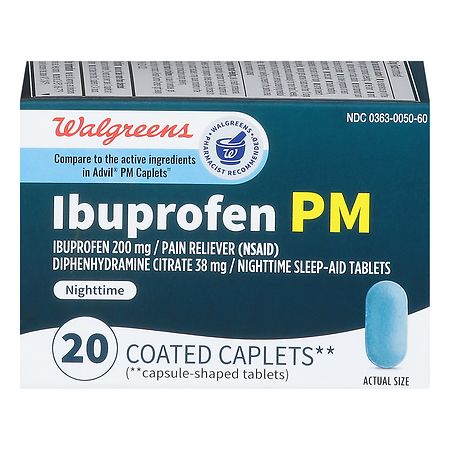 Walgreens Ibuprofen 200 mg PM Caplets