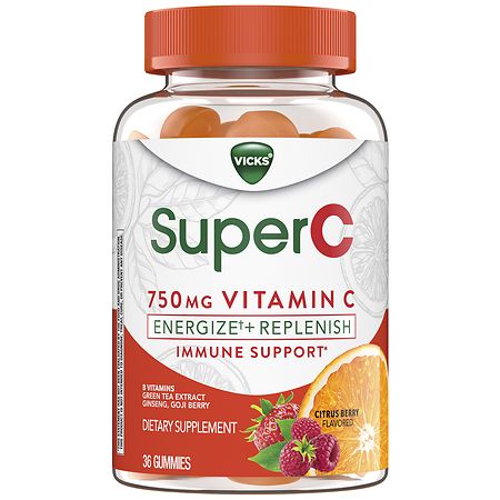 Vicks Super C Vitamin C Daytime Gummies, Immune Support Citrus Berry
