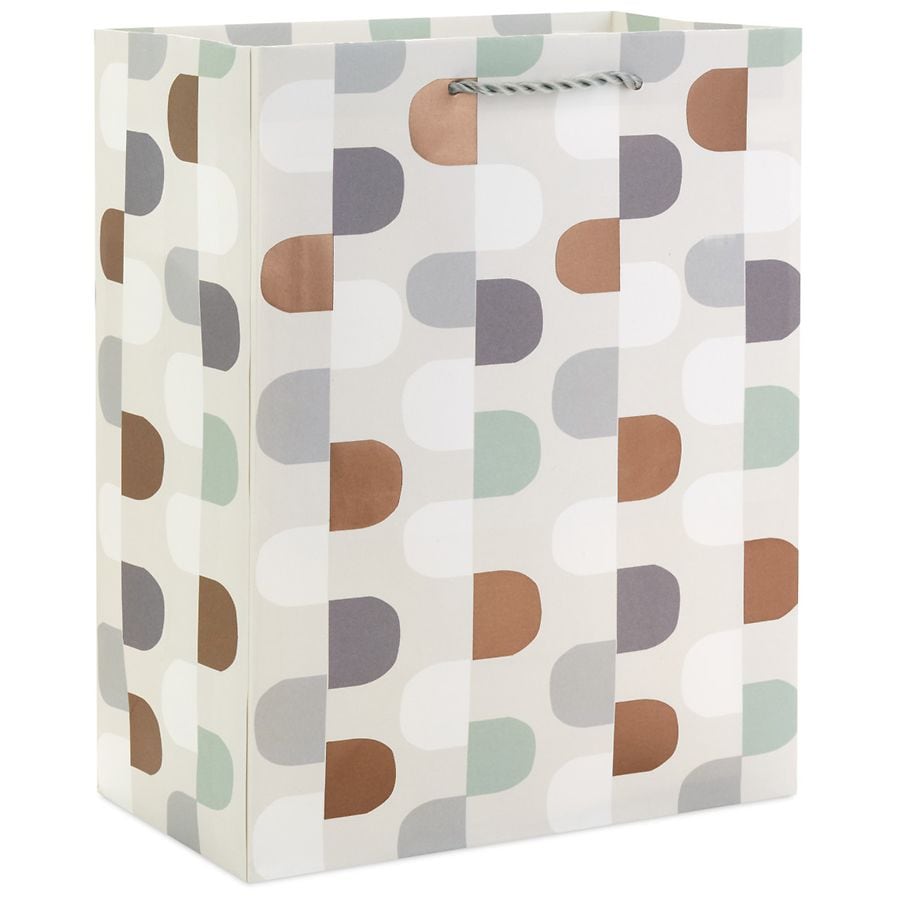 Hallmark Gift Bag (Metallic Half Circles) for Weddings, Bridal Showers