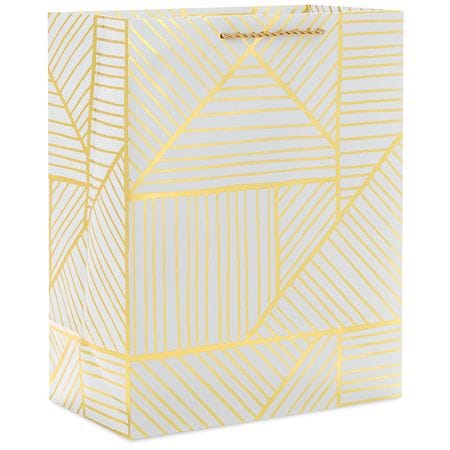 Hallmark Gift Bag (Gold Line Art) for Weddings, Bridal Showers