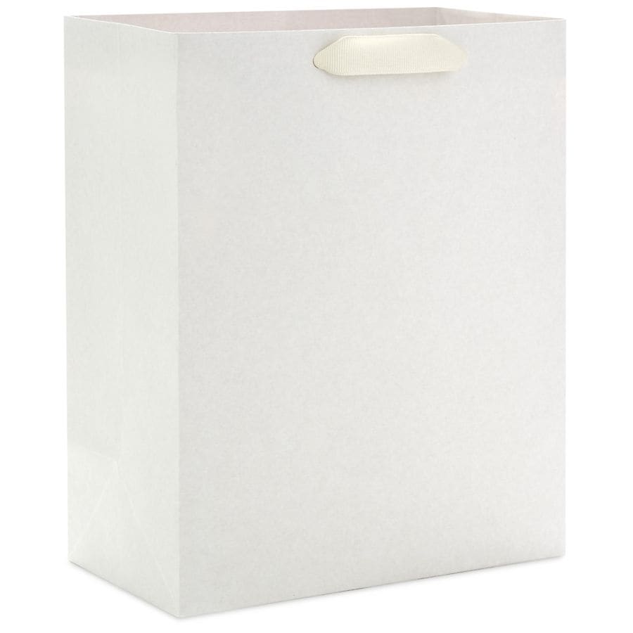 Hallmark Gift Bag for Birthdays, Weddings, Baby Showers White