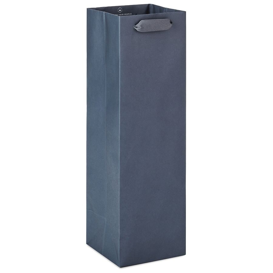 Hallmark Bottle Gift Bag for Birthdays, Weddings, Graduations and More Gray