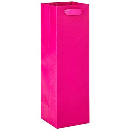 Hallmark Bottle Gift Bag for Birthdays, Bridal Showers, Baby Showers Hot Pink
