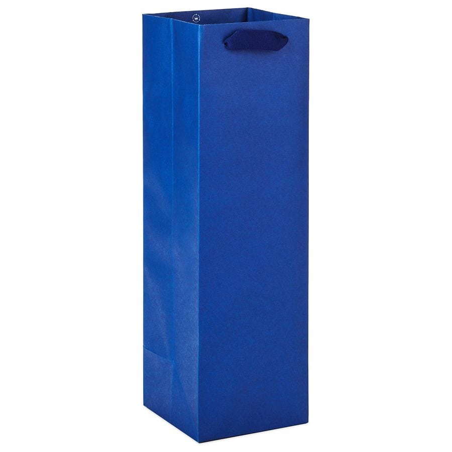 Hallmark Bottle Gift Bag for Birthdays, Weddings, Graduations, Navy