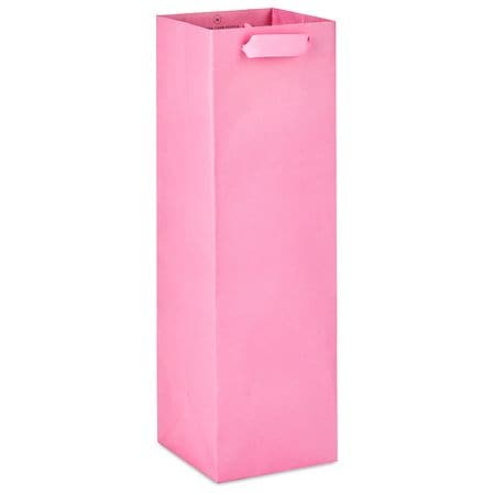 Hallmark Bottle Gift Bag for Birthdays, Bridal Showers, Baby Showers Light Pink