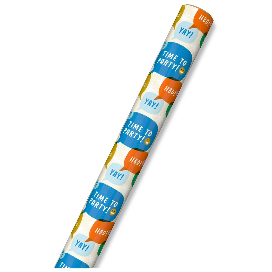Hallmark Birthday Wrapping Paper (Text Bubbles) Walgreens