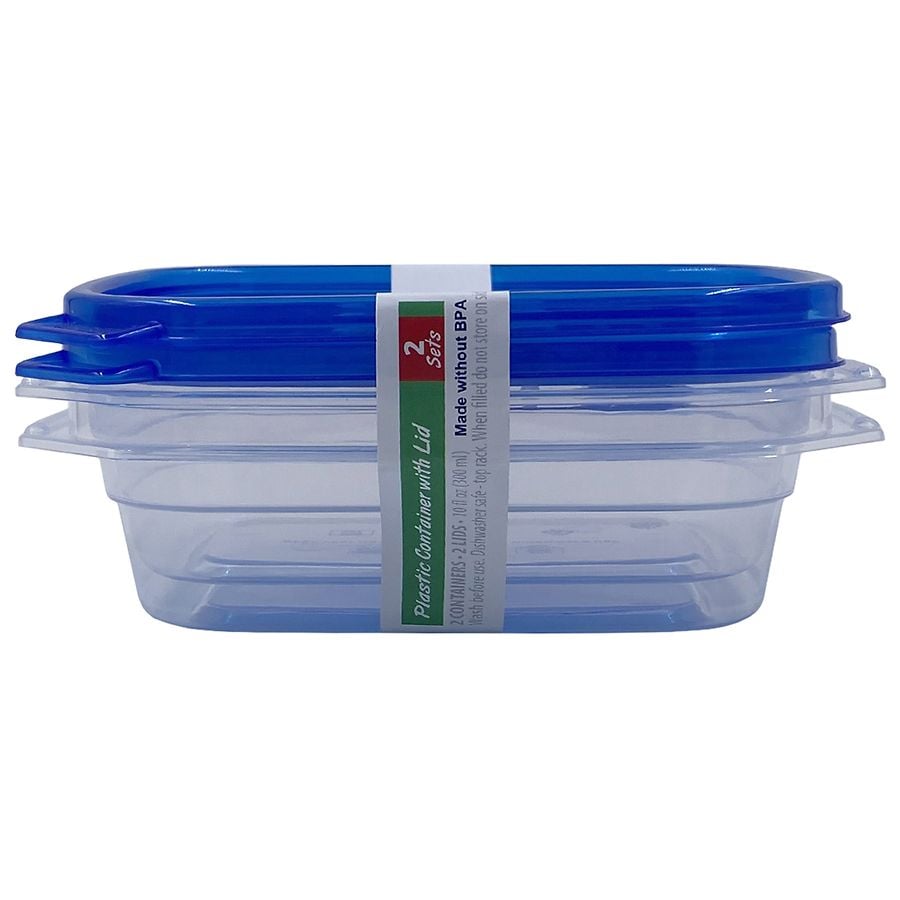 Walgreens Plastic Containers with Lids 10 fl oz
